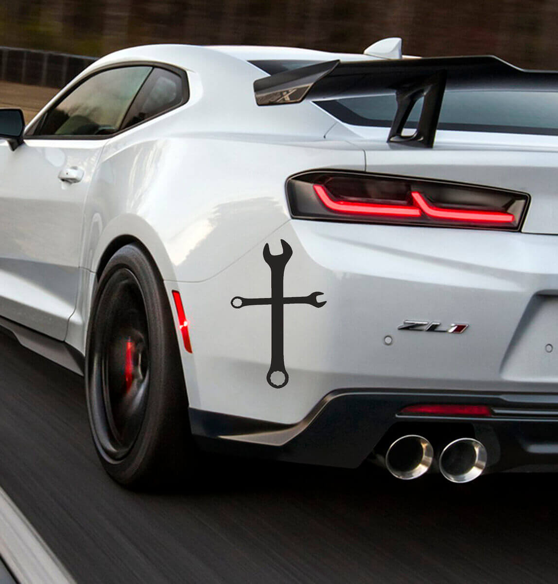 Juego de calcomanías de vinilo en cruz para llave para Chevrolet Camaro ZL1