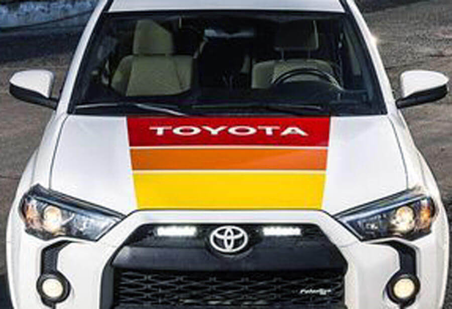Vinilo de franjas clásicas para capó para Toyota Tundra Tacoma 4Runner