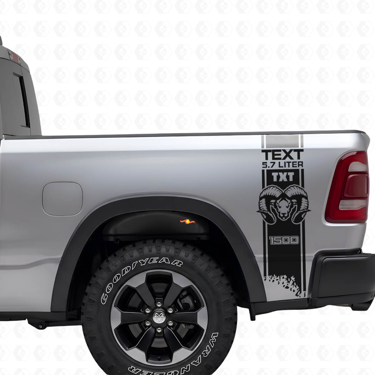Kit de Calcomanías de Vinilo de Tiras Laterales Traseras Estilo HEMI Personalizadas para Dodge Ram 1500-3500