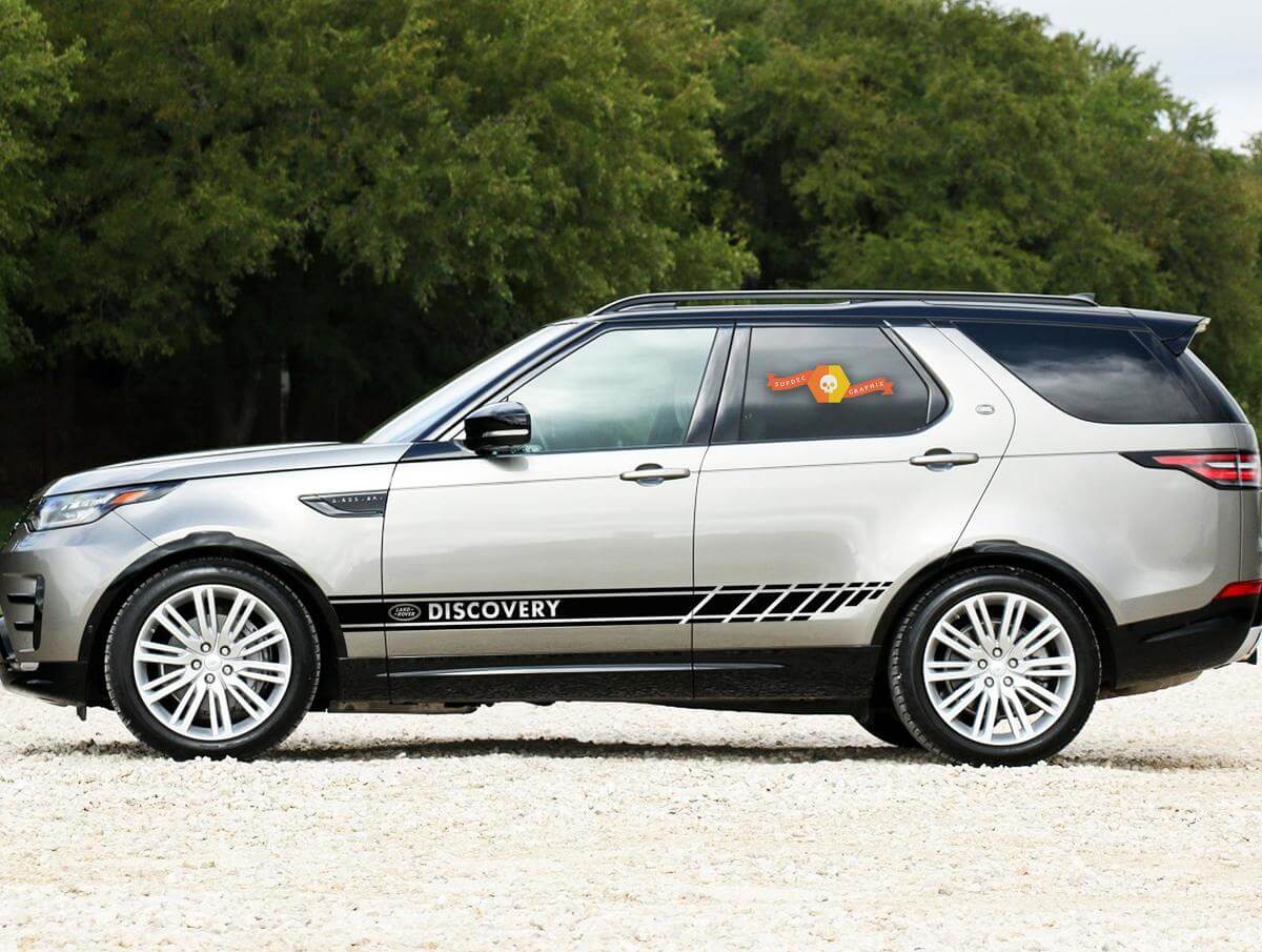 Kit de calcomanías de vinilo con franjas laterales y logo Discovery para Land Rover Discovery