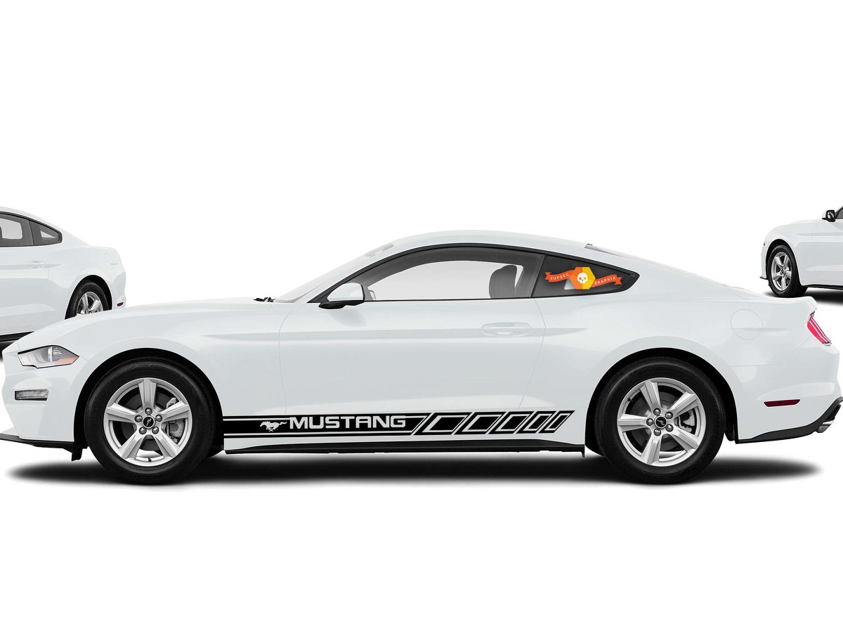  Pegatinas de vinilo para coche con personalidad para Ford  Mustang, resistente a la temperatura de los deportes auto de rayas  laterales largas con estilo de película de ajuste de coche Accesorios
