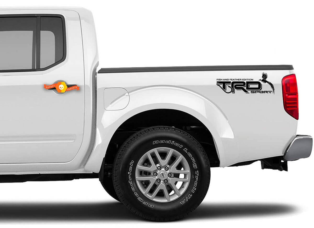 Juego de calcomanías de vinilo TRD Sport Fish & Feather para el reposabrazos de Toyota Tacoma Tundra