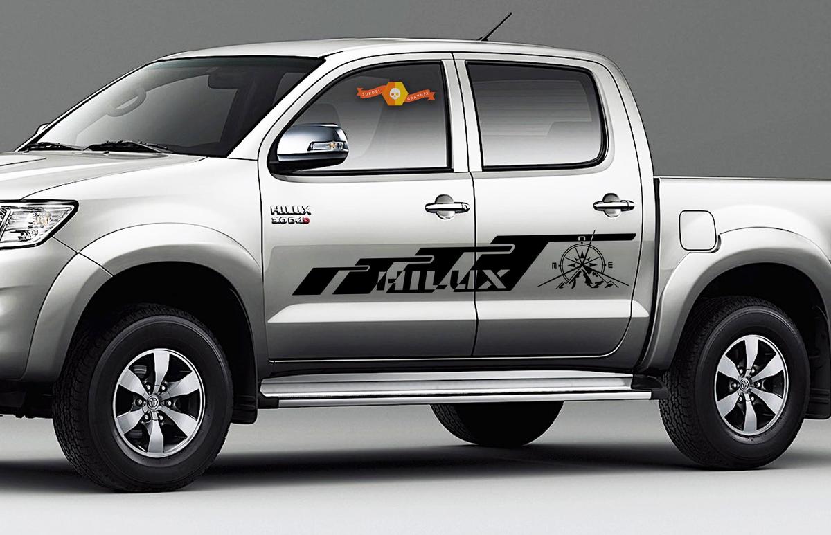 Adhesivo Vinilo Lateral Estilo Montaña Compass para Toyota Hilux