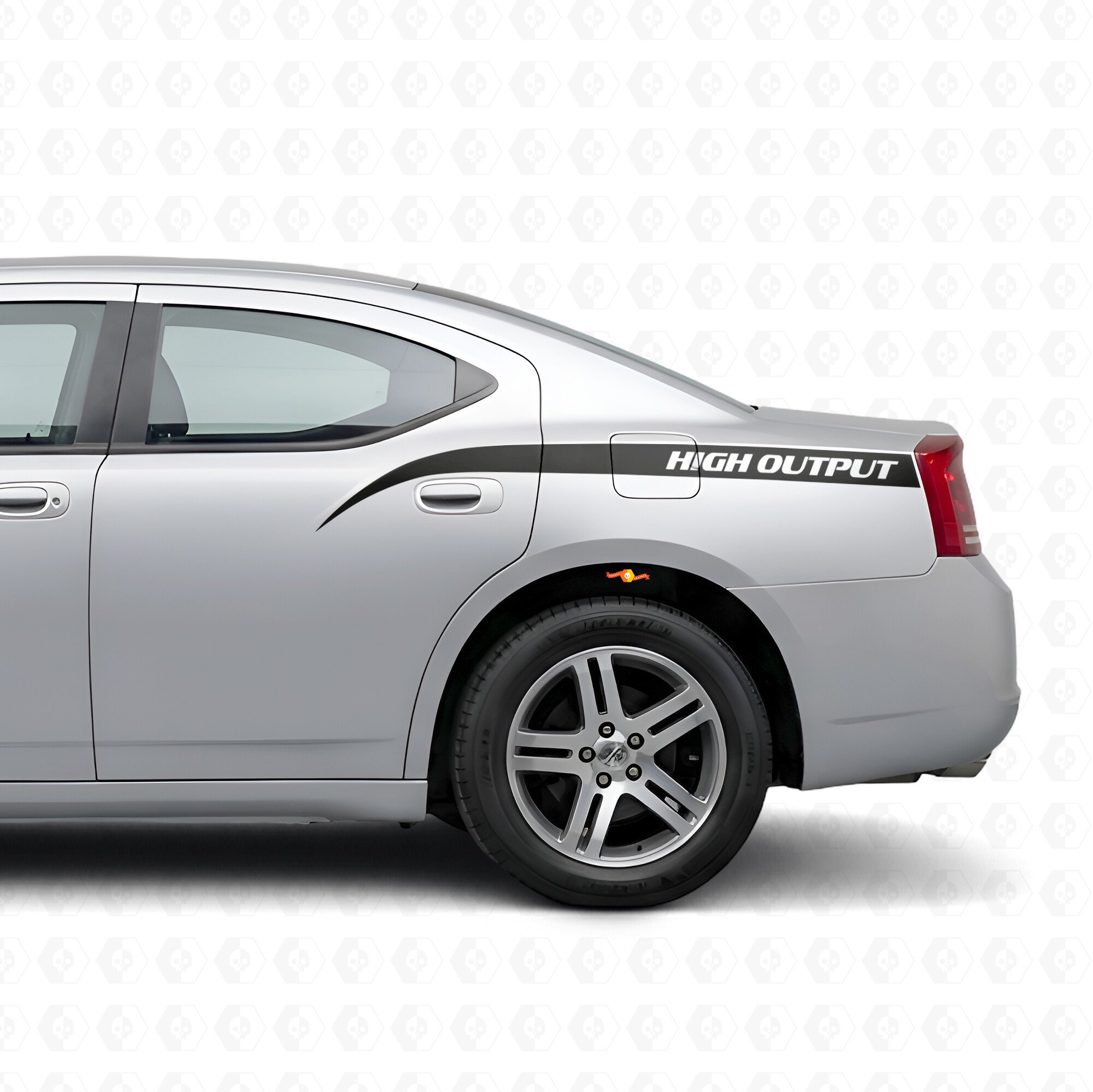 Calcomanía adhesiva de vinilo con franjas curvas de alta potencia para la cabecera de Dodge Charger 2006-2010