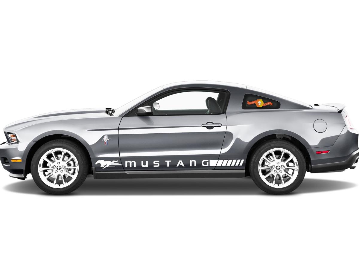 Ford Mustang Rocker Panel Door Side Stripes Calcomanías - RJ - Tiras Pegatinas Inferior
