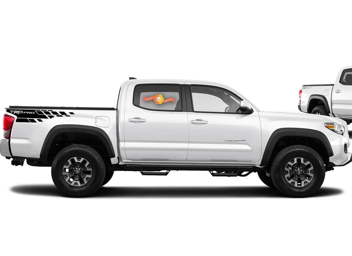 Pegatina de vinilo estilo ajedrez TRD Pro para laterales de la cama Toyota Tacoma 2016-2018