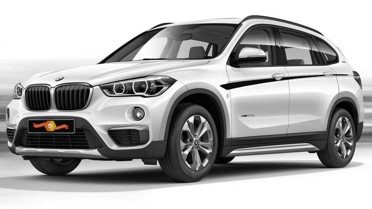 Kit de calcomanías de vinilo de rayas laterales estilo M Performance para BMW X1 F48