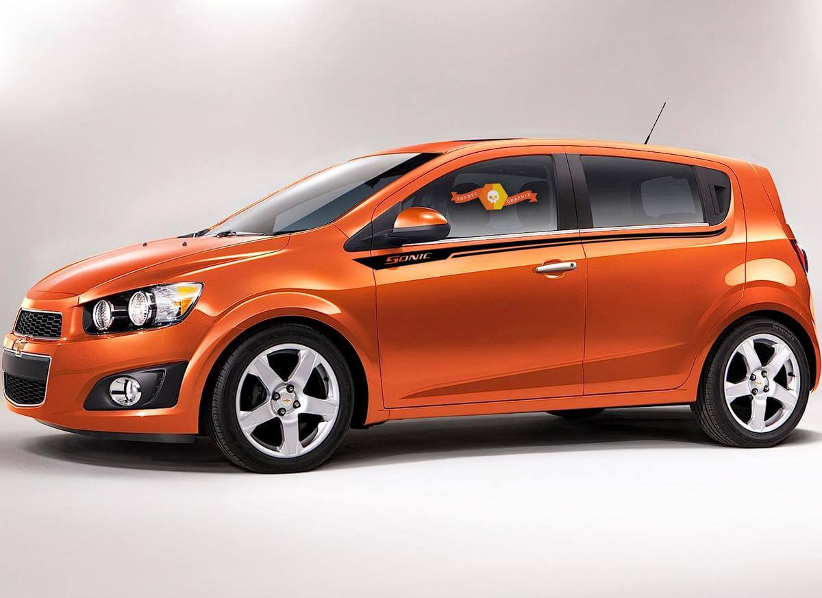 Vinilos con franjas laterales Sonic para puerta para Chevrolet Aveo