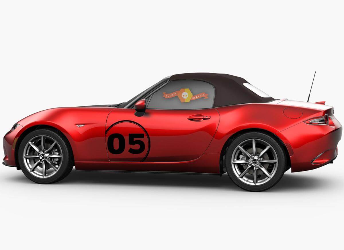 Kit de vinilos adhesivos con número de competición para puerta lateral para Mazda MX-5 Miata