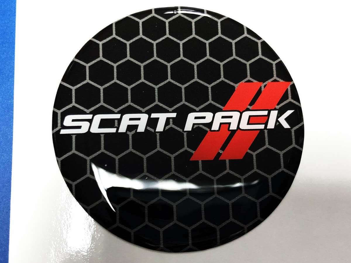 Calcomanía abombada para insertos de tapa de combustible estilo Scat Pack para Dodge Challenger