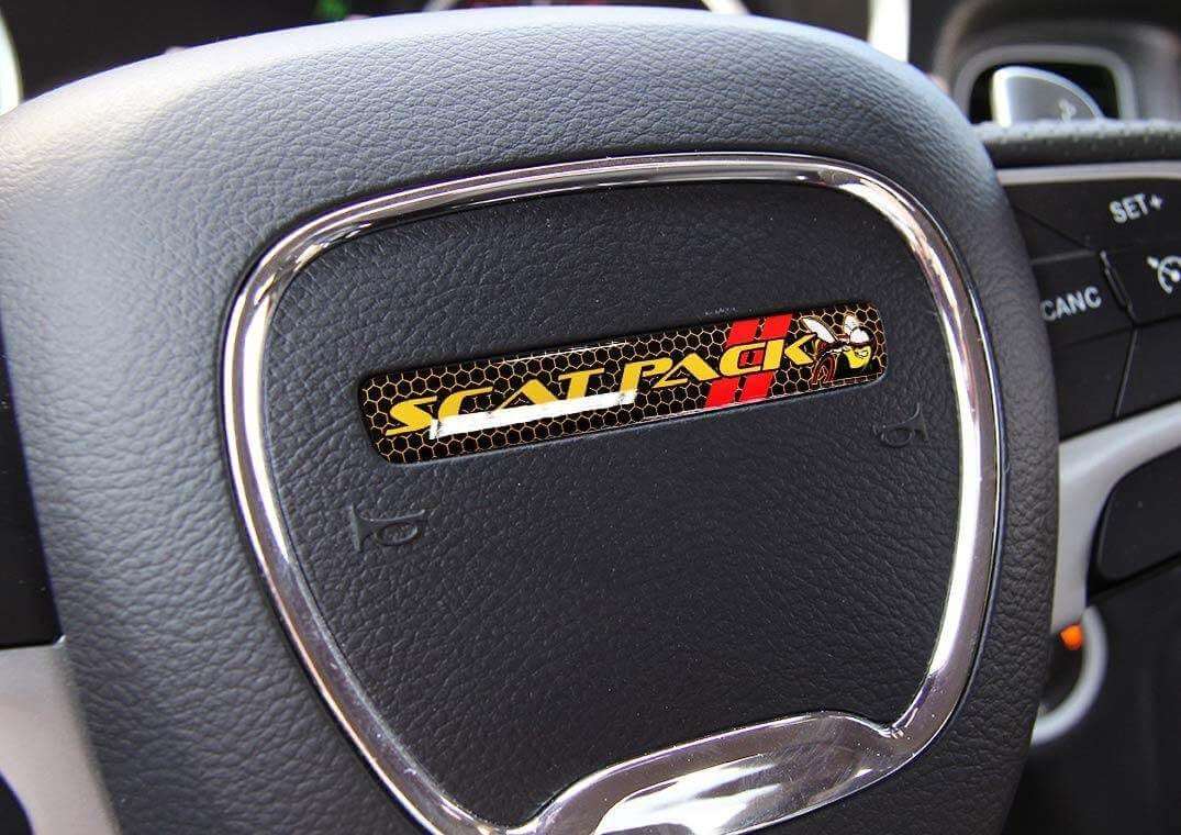 Calcomanía abombada para volante estilo Abeja Scat Pack para Dodge Challenger Charger