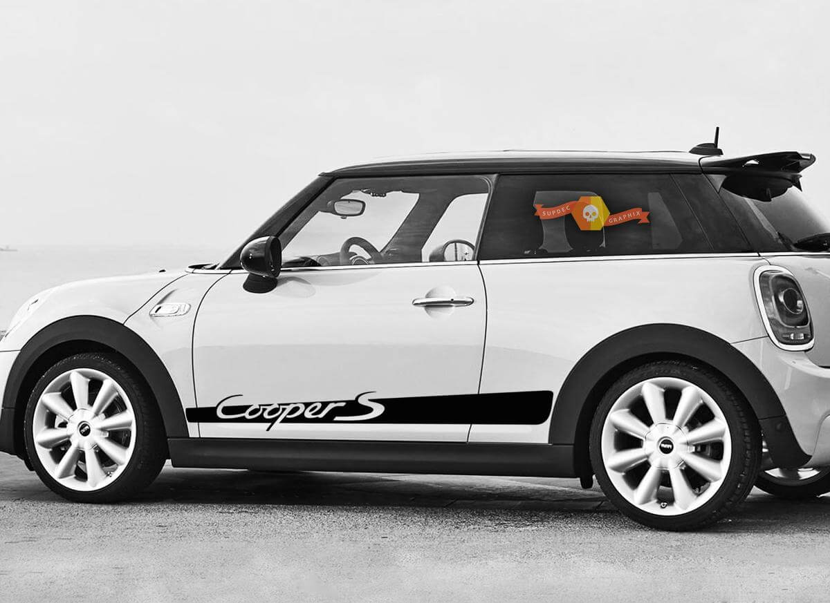 Calcomanías de vinilo con banda lateral estilo Porsche para Mini Cooper S F56 2014-2018