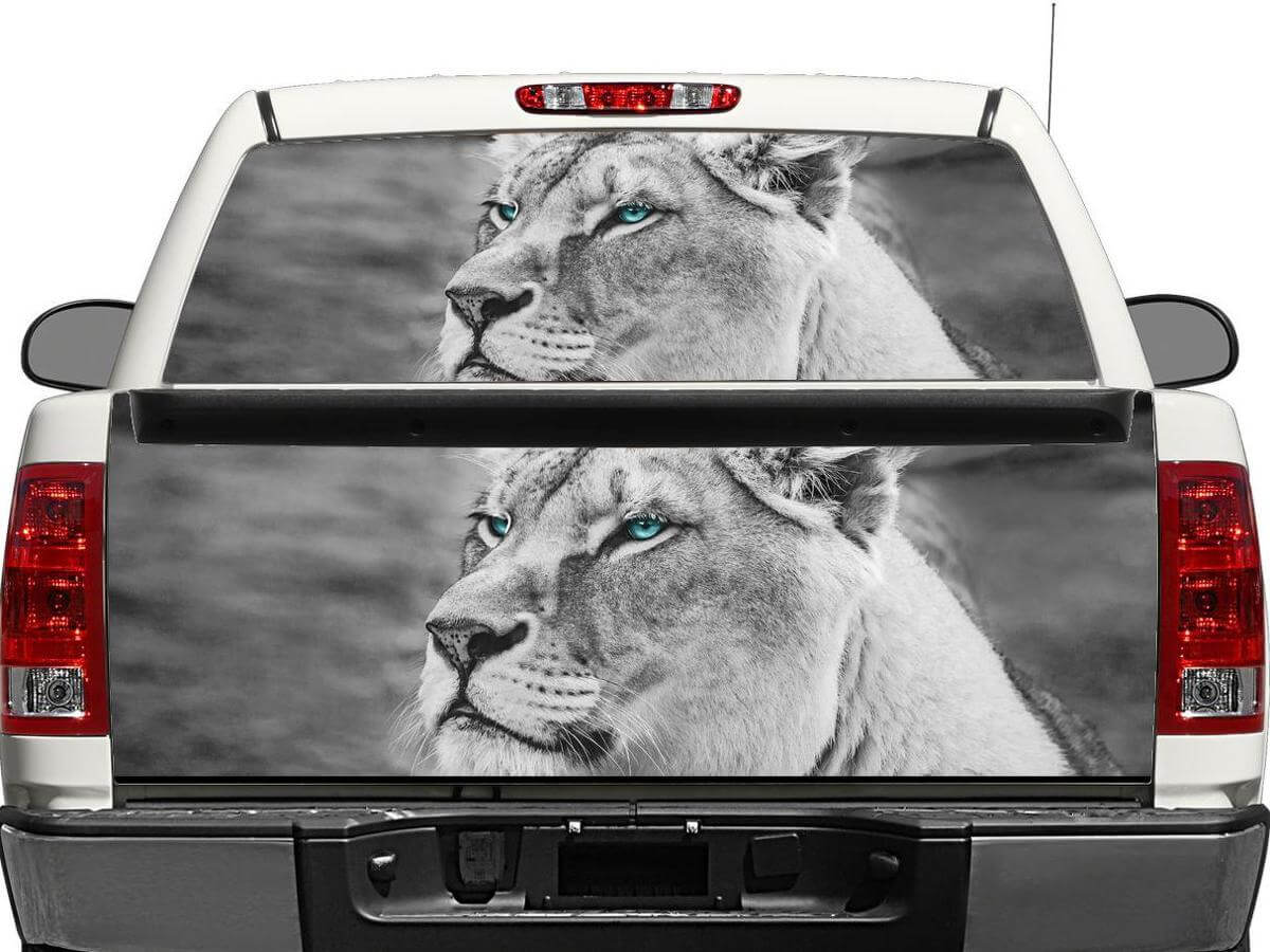 Vinilo adhesivo White Lion para ventana trasera o portón trasero de camioneta SUV