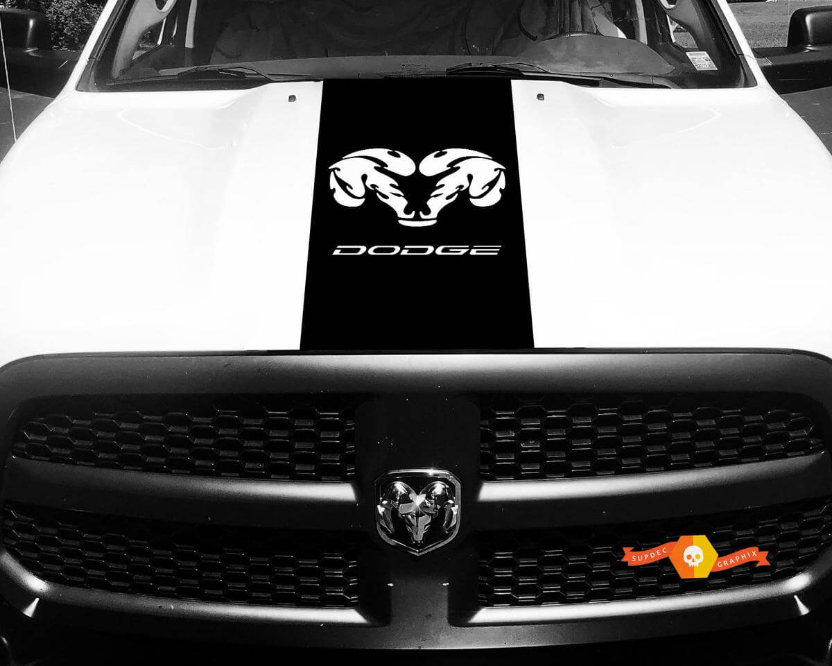 Dodge Ram 1500 2500 3500 Vinilo Racing Stripe RAM Dodge Hood Calcomanías Pegatinas #18
