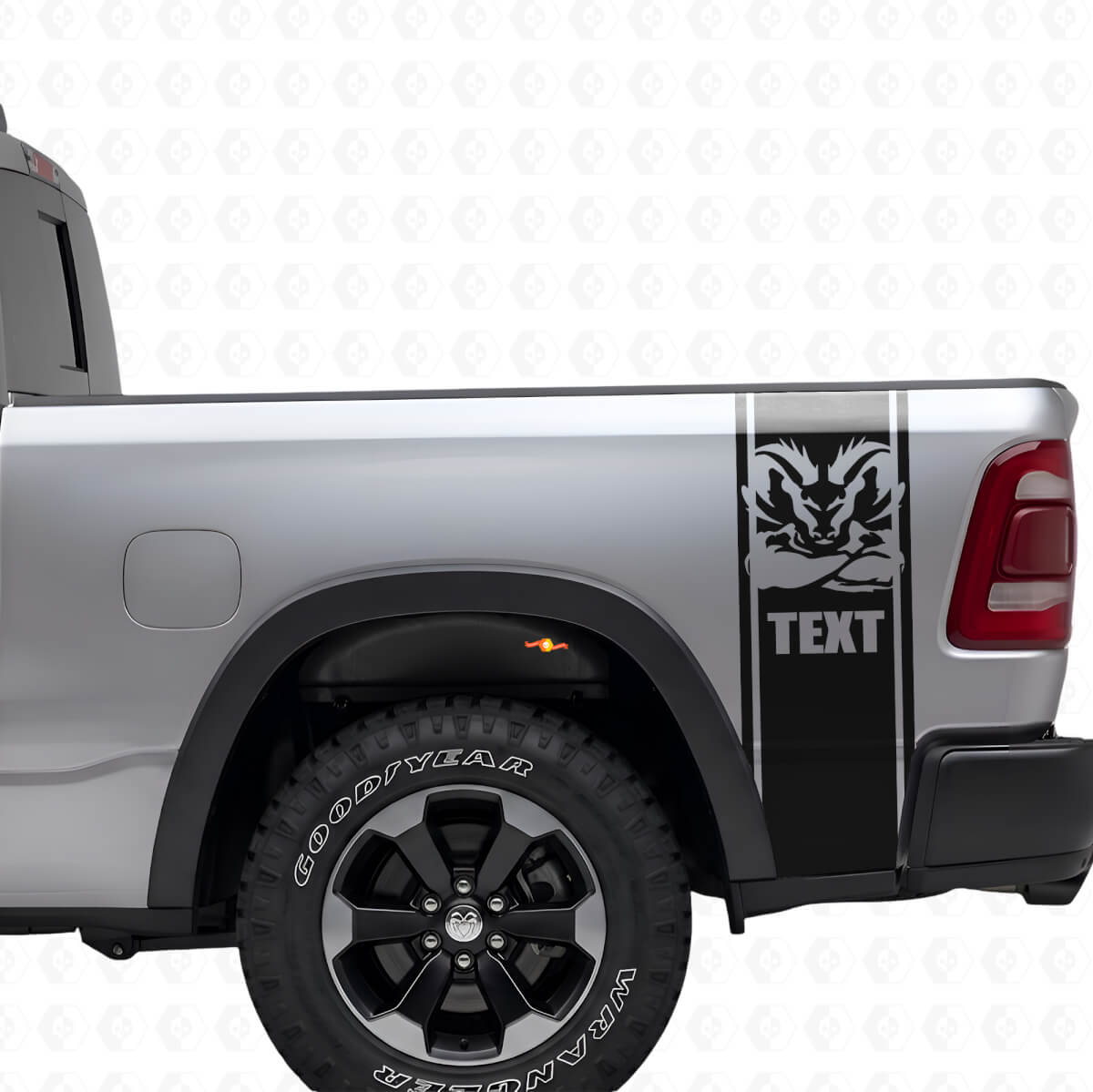 Juego de adhesivos de vinilo personalizados estilo franja lateral Hemi para Dodge Ram 1500 2500