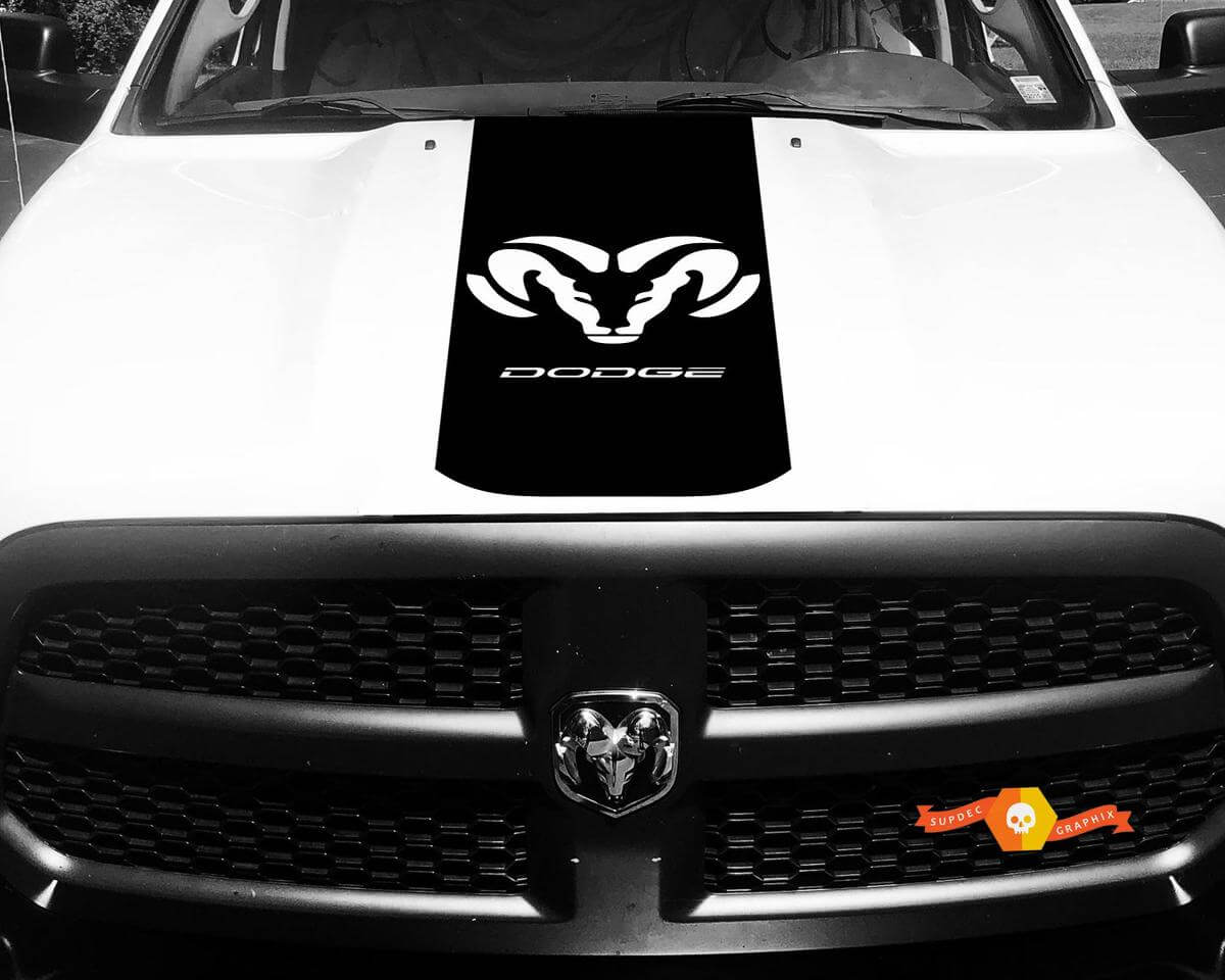Dodge Ram 1500 2500 3500 Vinilo Racing Stripe RAM Dodge Hood Calcomanías Pegatinas #24
