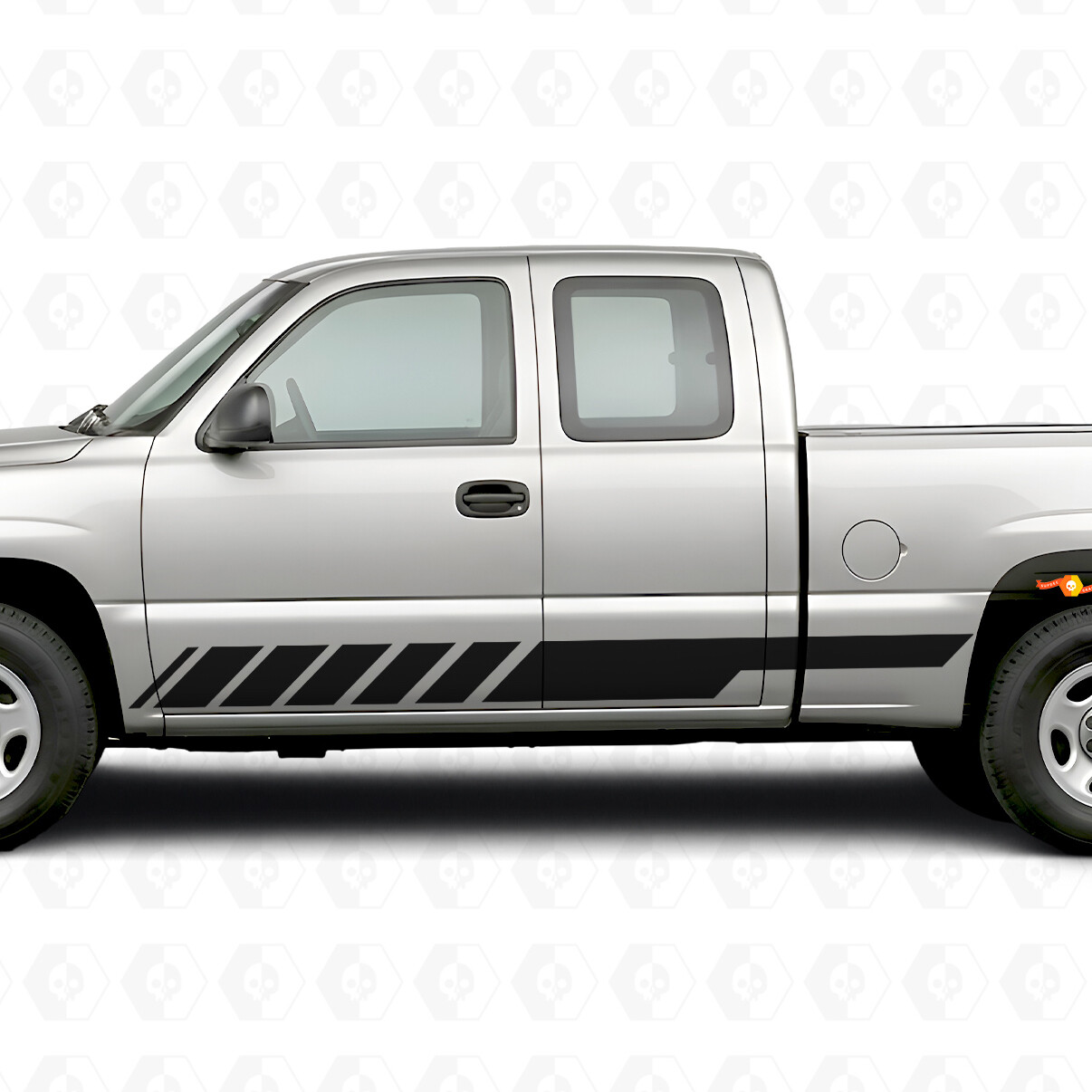 Líneas de vinilo inclinadas para puerta de carreras y panel lateral para Chevrolet Silverado 1500 GMT800 1999-2007