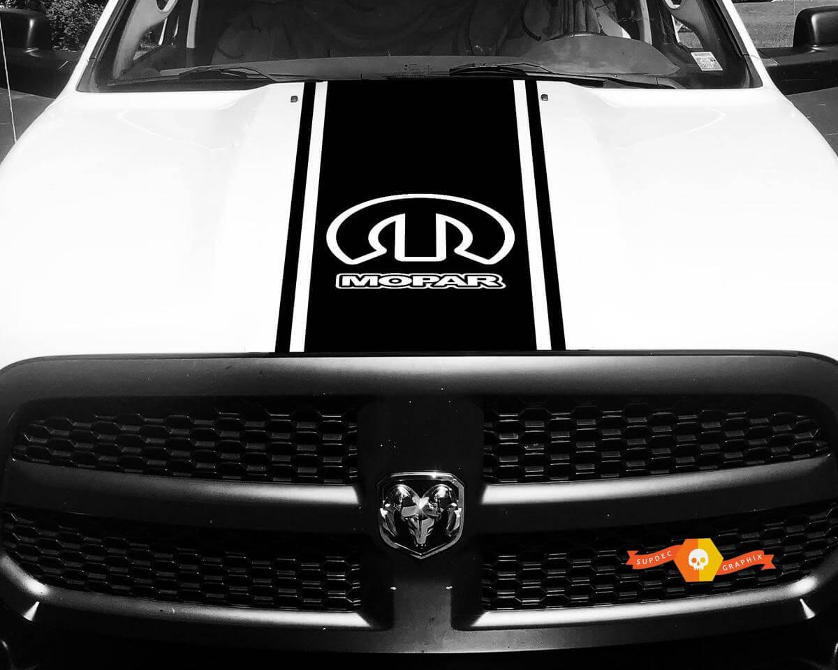 Dodge Ram 1500 2500 3500 Vinilo Racing Stripe Mopar Hood Calcomanías Pegatinas #86
