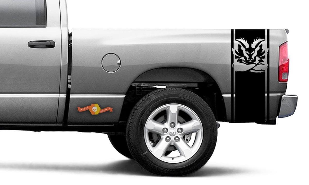 DODGE RAM 1500 2500 VINILO DECAL Stripe Plain Head Turbo Decal Sticker #106
