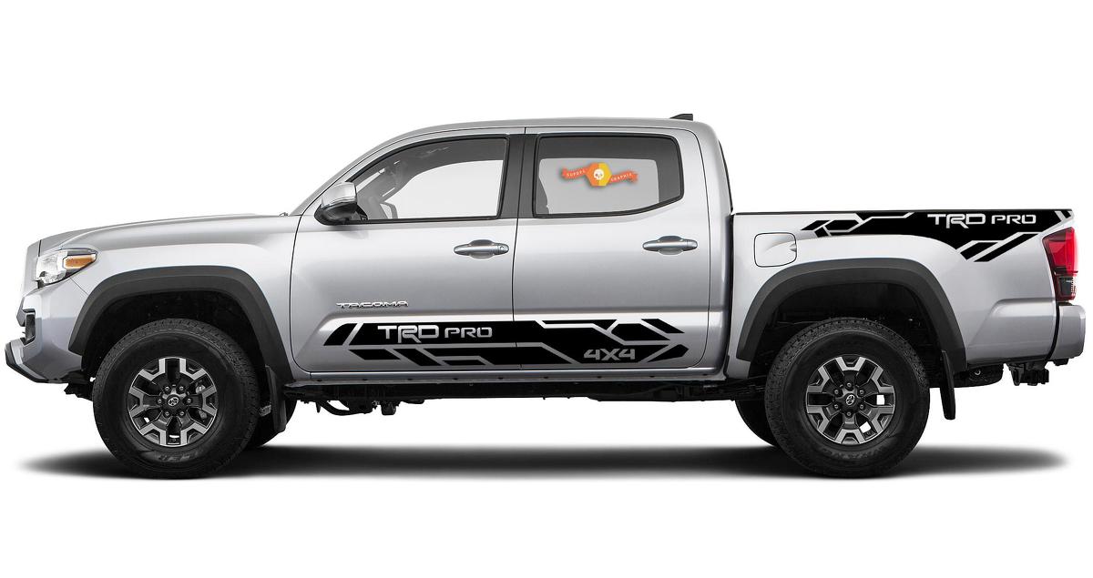 4 x Toyota Tacoma 2016-2019 (TRD OFF ROAD) PRO Sport kit lateral Calcomanías de vinilo calcomanías gráficas
