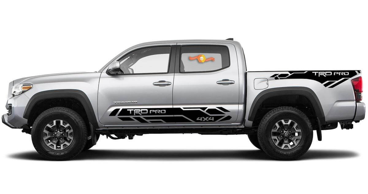 Kit de calcomanías laterales de vinilo estilo Techno TRD Pro 4x4 para Toyota Tacoma 2016-2020