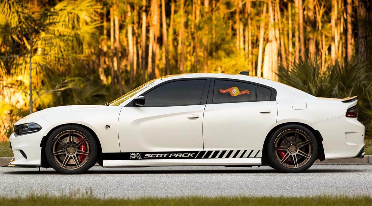Kit de Vinilo con Franjas en los Paneles Laterales Scat Pack para Dodge Charger 2011-2019