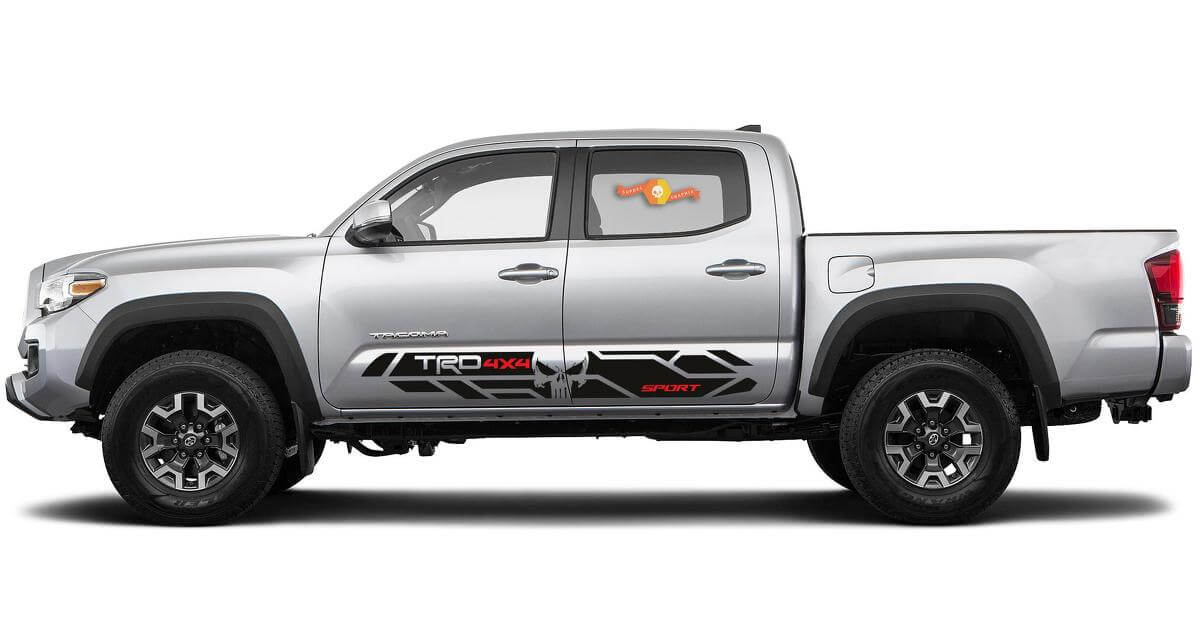 Kit de Vinilo Lateral Estilo TRD Calavera Castigador Para Toyota Tacoma 2016-2020