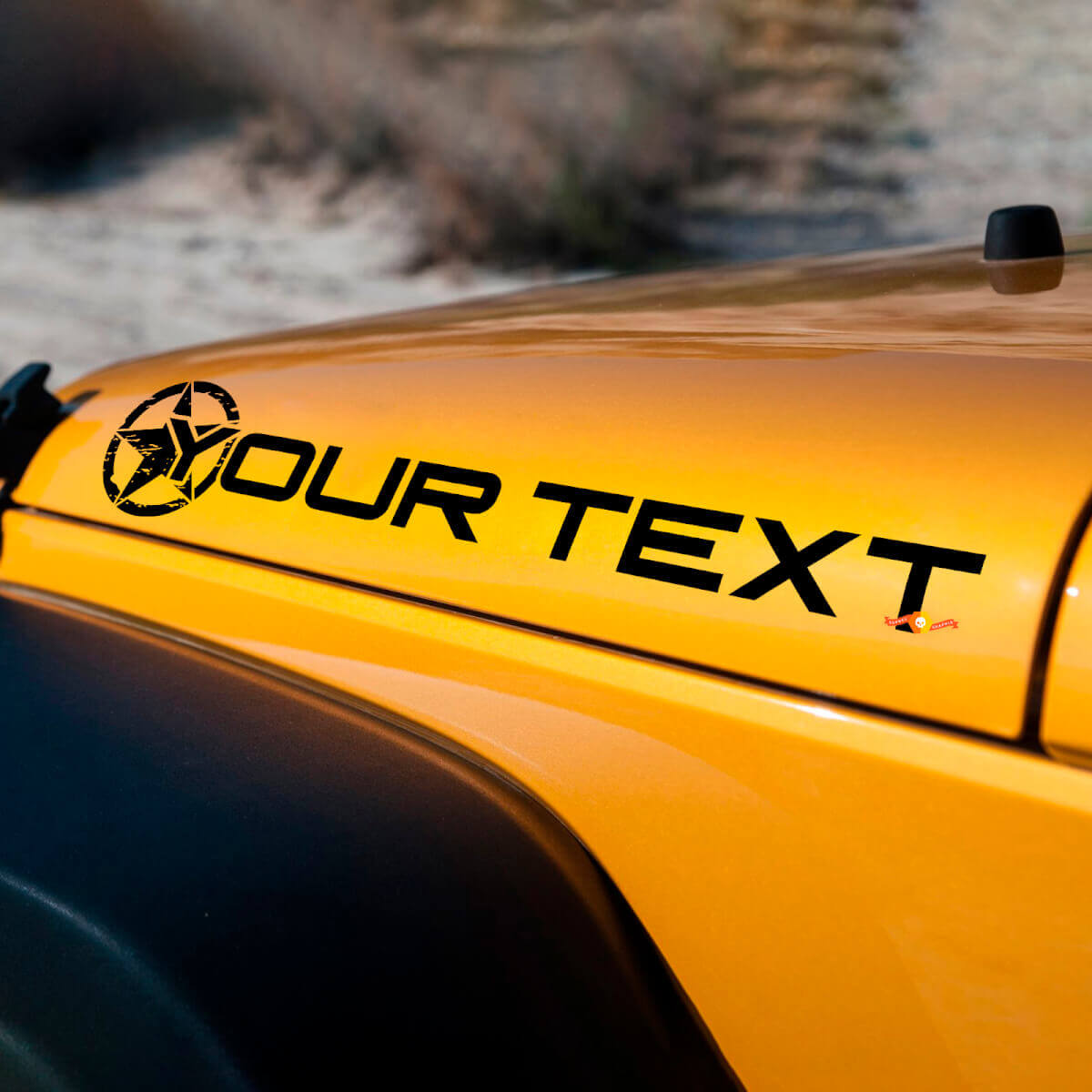 Adhesivo de vinilo personalizado de capó edición Estrella Militar para Jeep Wrangler