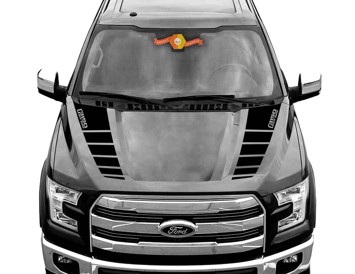 FORD F-150 Raptor Off-road Hood Graphics 2015 2019 Ford Racing Stripe Pegatinas Calcomanías
