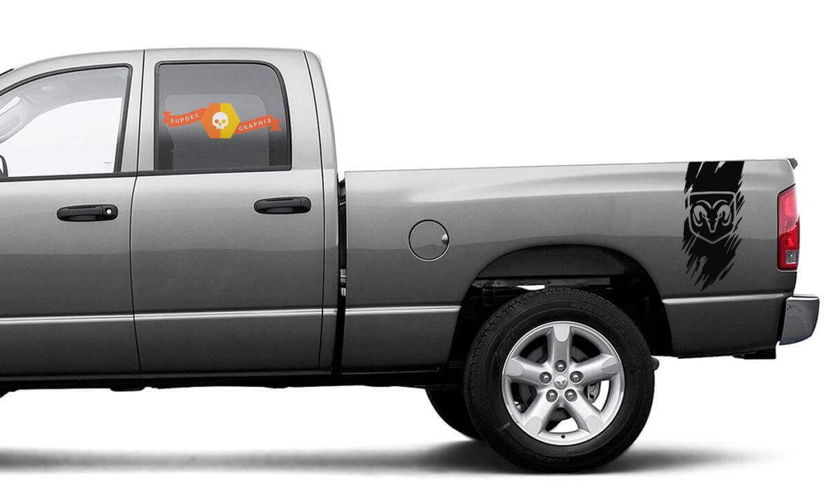 Calcomanía de vinilo de rayas laterales traseras desgastadas para Dodge Ram 1500 2500 3500