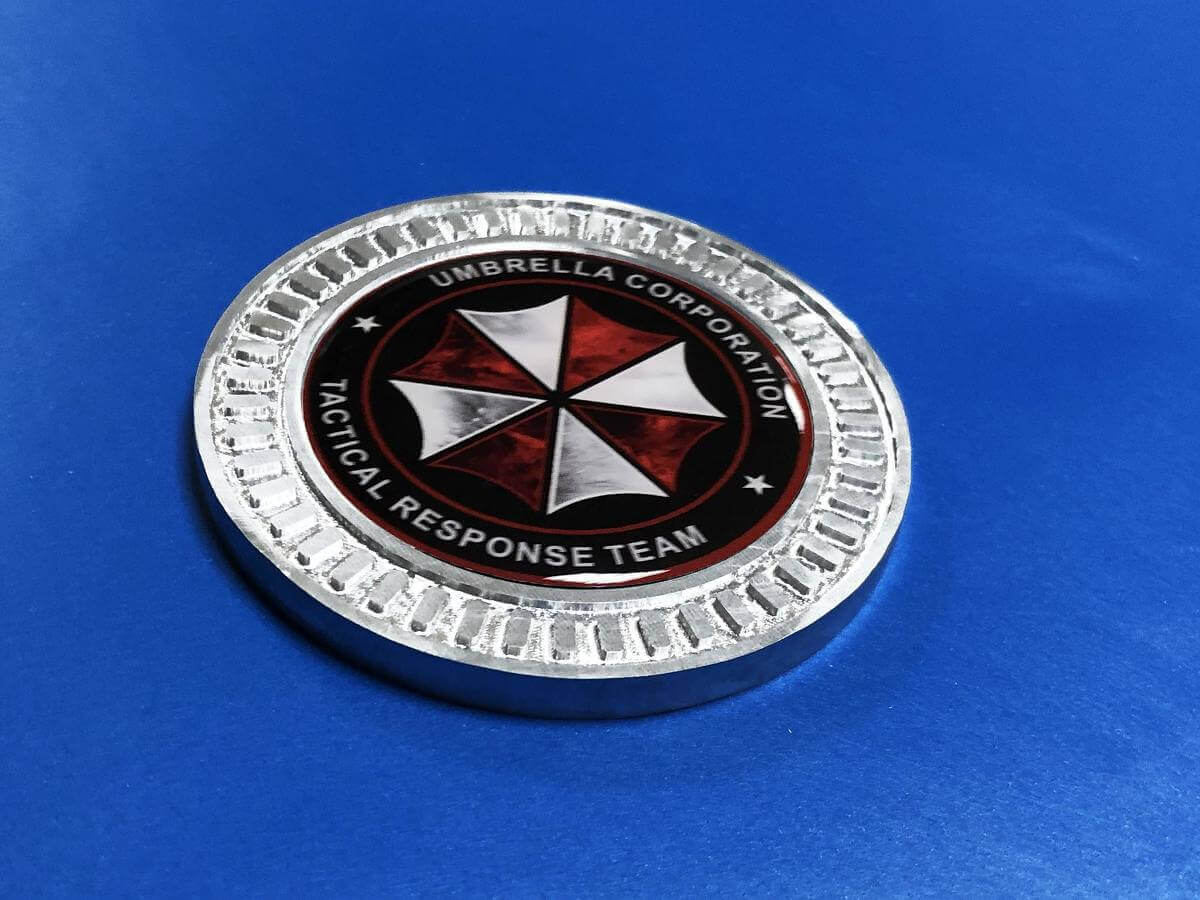 Insignia Emblema 3D de Aluminio del Equipo de Respuesta Táctica de Umbrella Corporation para Jeep Wrangler