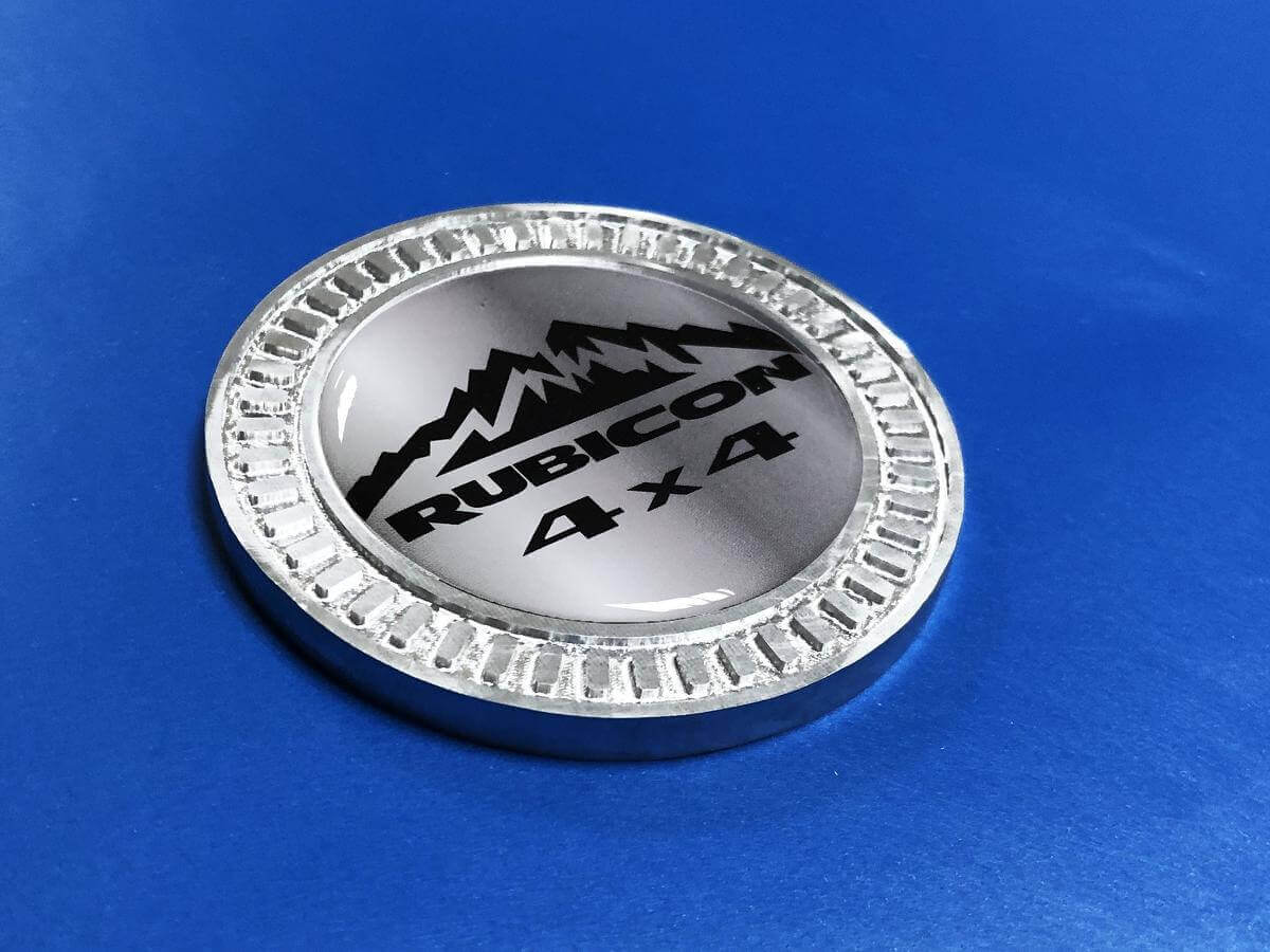 Emblema Metálico de Aluminio Mountains Rubicon 4x4 para Lateral de Cama Vinilo Adhesivo para Jeep Wrangler