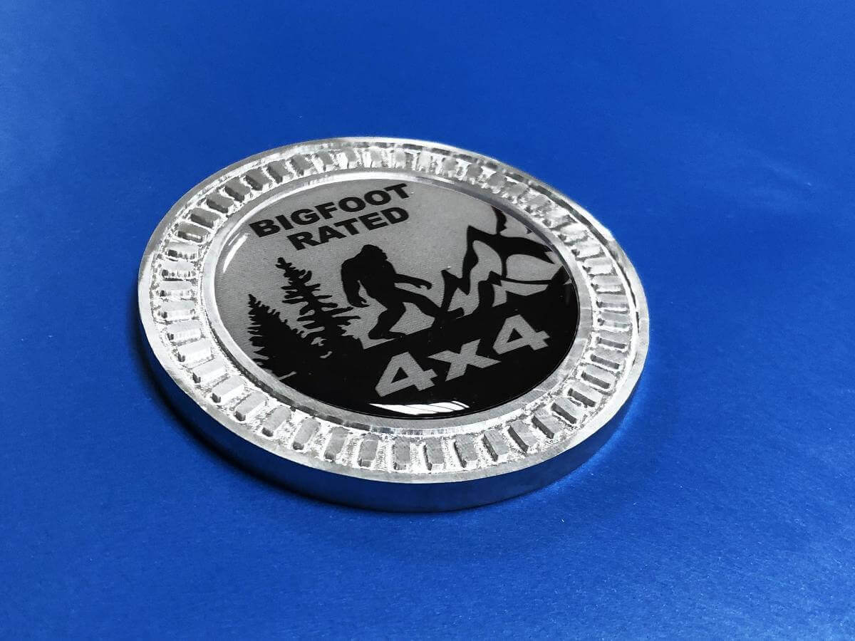 Emblema Metálico de Aluminio para Guardabarros Bigfoot Rated 4x4 Vinilo Adhesivo para Jeep Wrangler