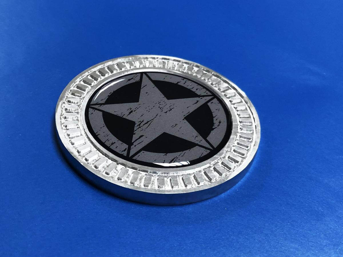 Adorno metálico de estrella militar de aluminio para la cabecera Vinilo adhesivo para Jeep Wrangler