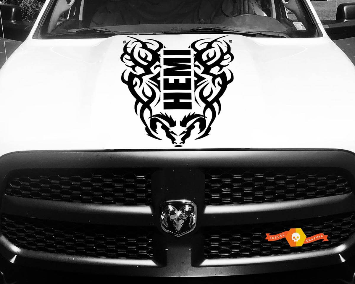 Adhesivo Vinilo Capó Estilo Tribal para Dodge Ram 1500