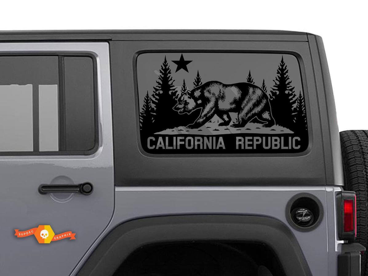 Jeep Wrangler Rubicon Hardtop California Republic Bear Parabrisas Pegatina Calcomanía JKU JLU 2007-2019 o Tacoma 4Runner Tundra Suba Charger Challenger - 36
