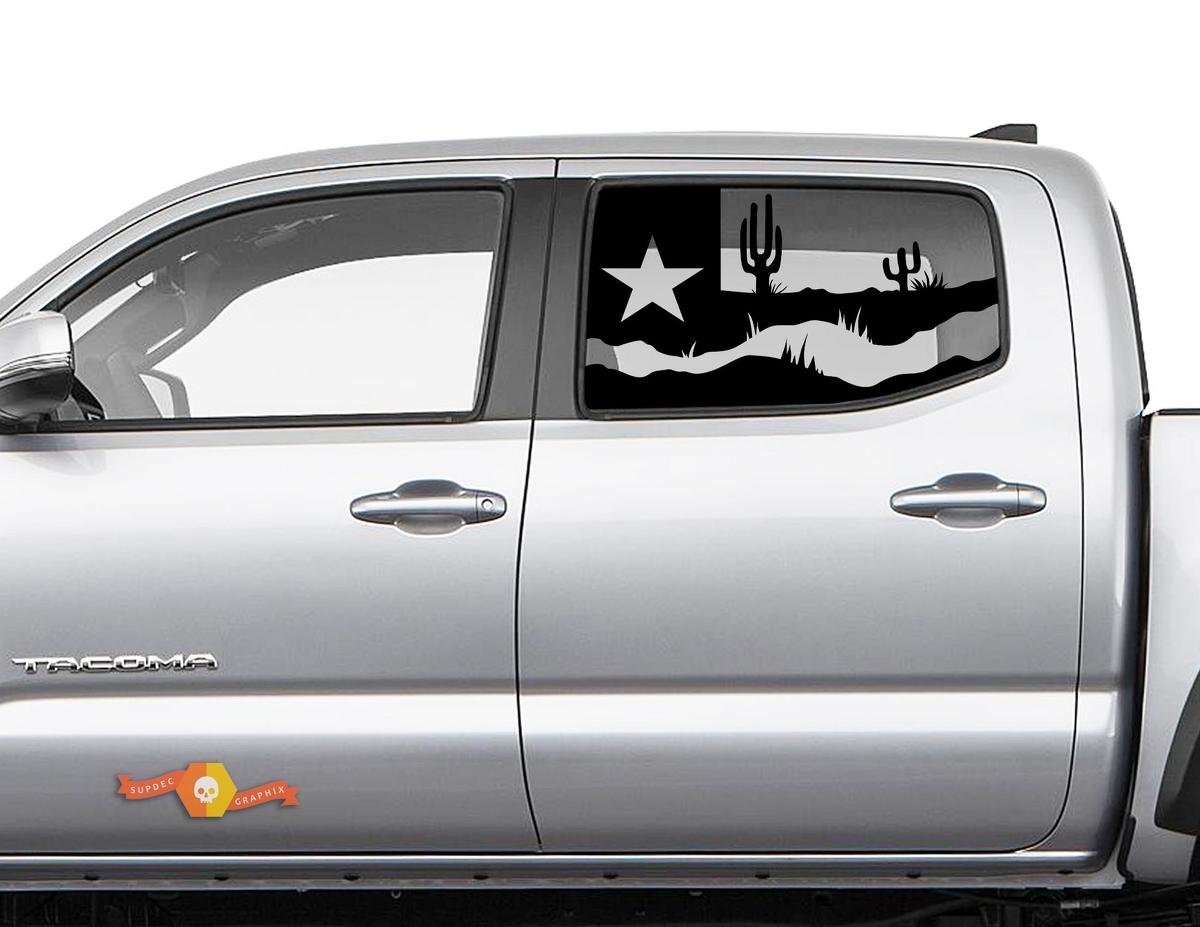 Vinilo Adhesivo para Ventana Lateral con Paisaje Desértico de Texas para Toyota Tacoma