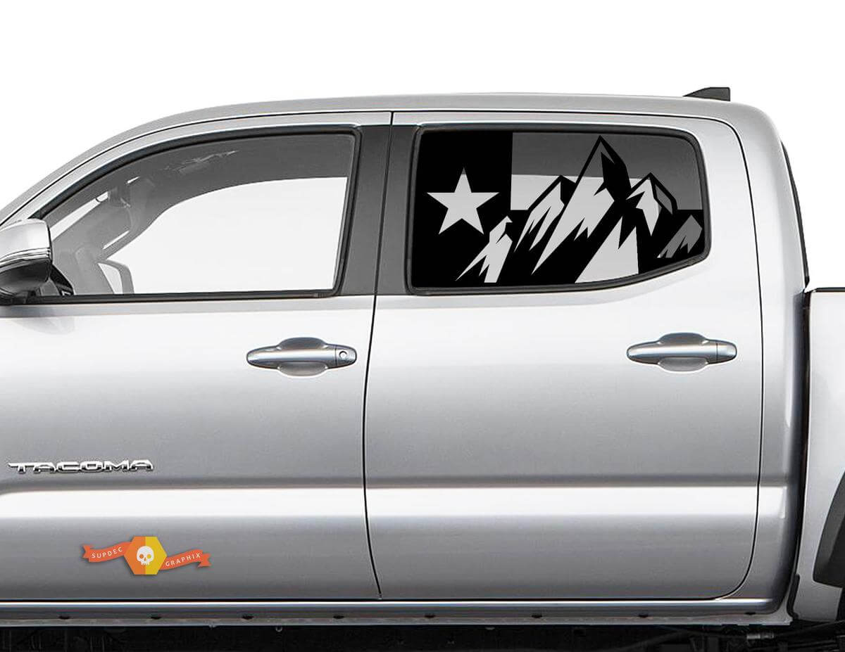 Pegatinas laterales con bandera de las montañas de Texas para Toyota Tacoma 4Runner Tundra
