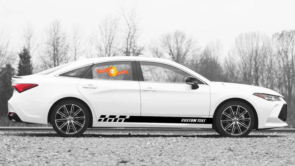 Calcomanías de vinilo con rayas de panel basculante de carreras para Toyota Avalon
