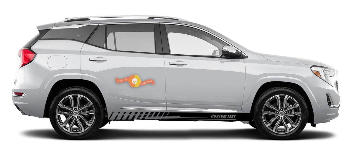 Calcomanías de vinilo con rayas de panel basculante de carreras para GMC Terrain
