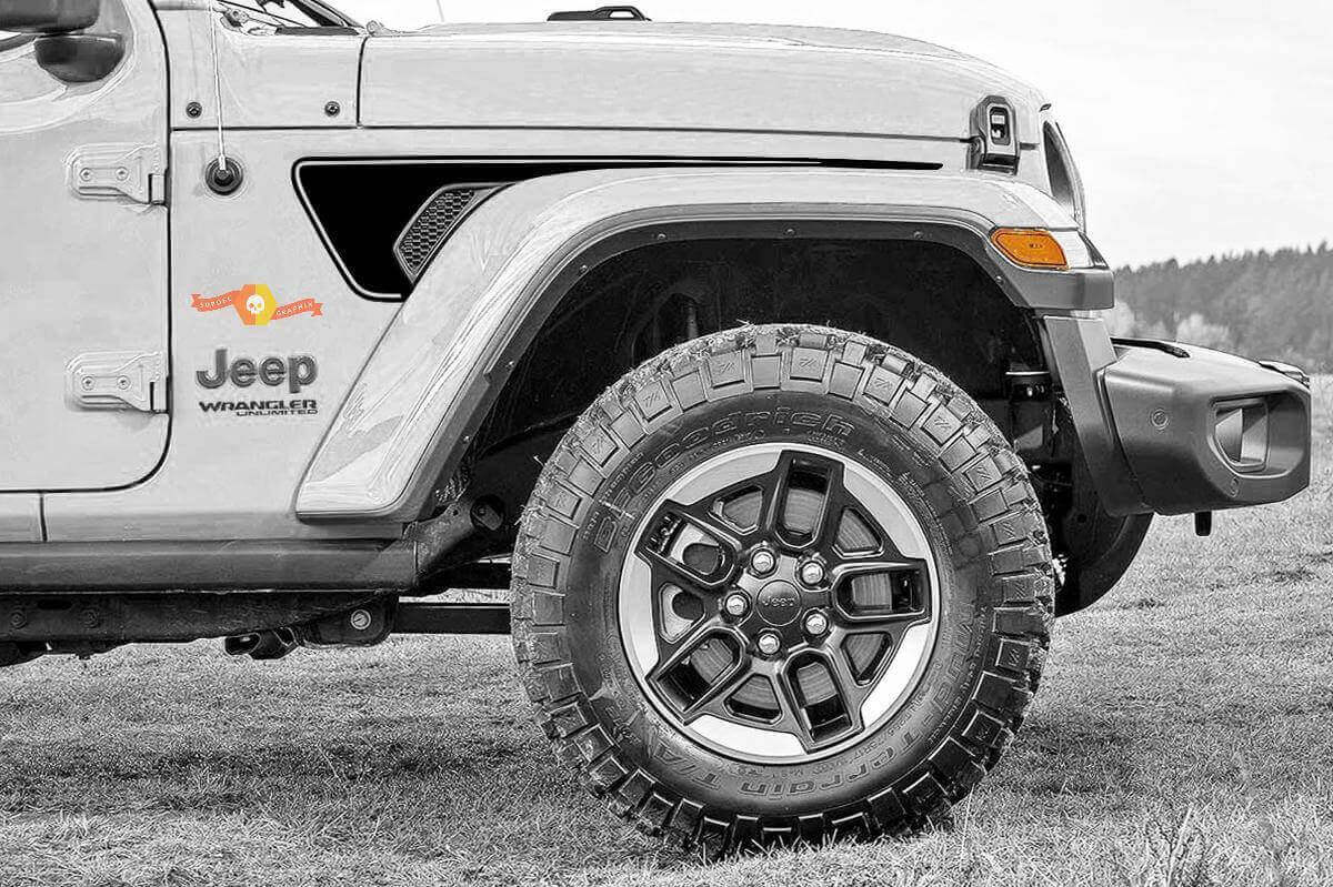 Pegatina de vinilo con franjas decorativas de ventilación para guardabarros para Jeep Wrangler
