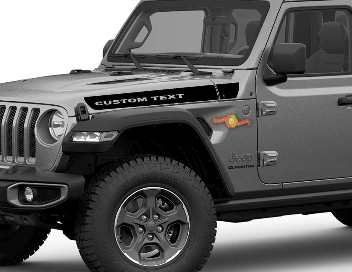 Kit de adhesivos vinílicos de franjas laterales personalizadas para capó para Jeep Gladiator JT y Wrangler JL