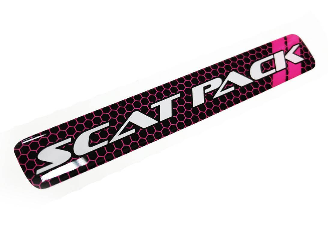 Calcomanía abombada para volante estilo Scat Pack púrpura para Dodge Challenger Charger