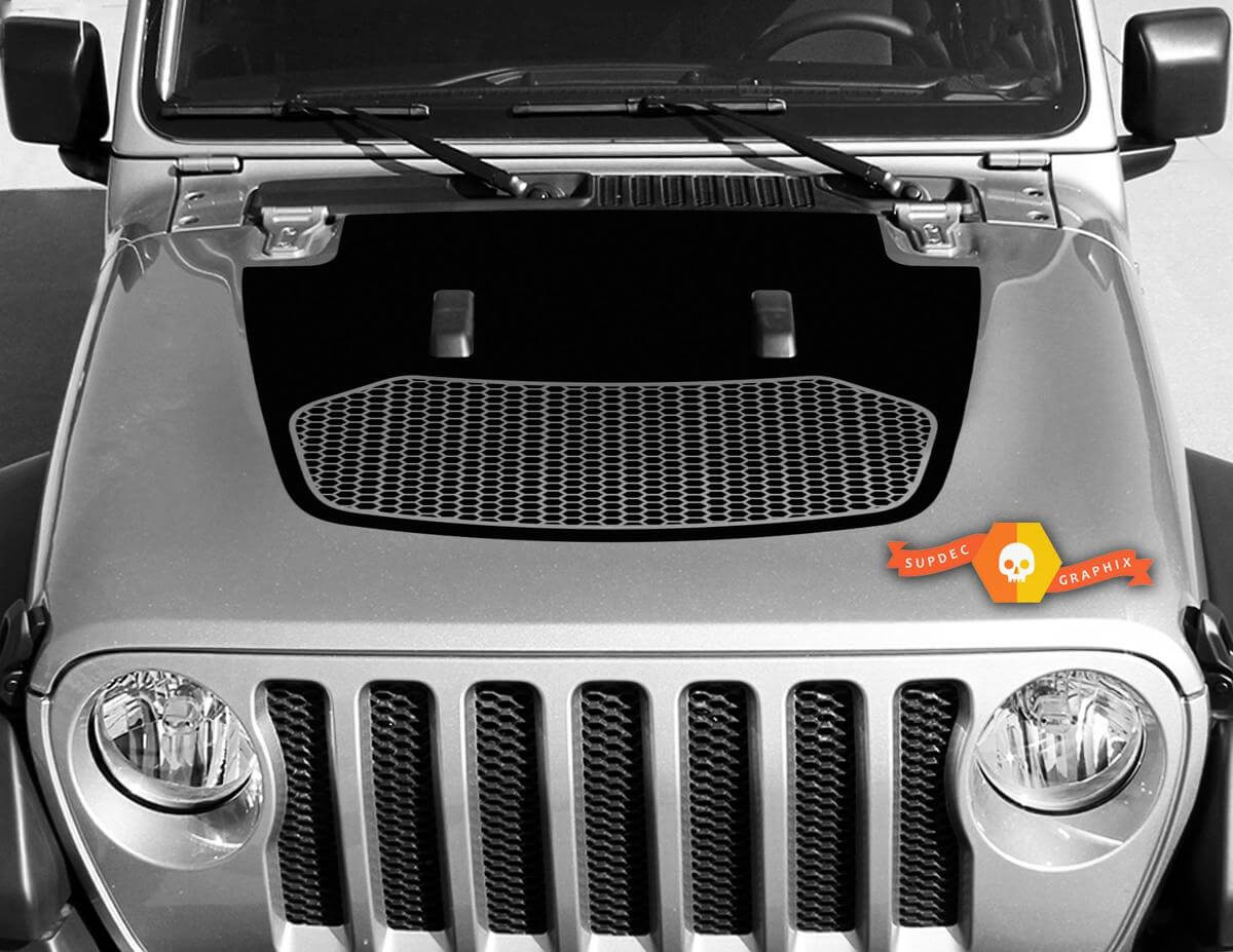 Calcomanía de vinilo con diseño de panal para capó de Jeep Gladiator y Wrangler