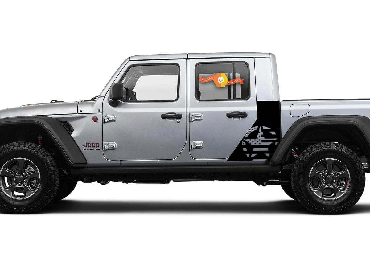 Bandera EE.UU. Estilo Estrella Vinilo Lateral Calcomanía Adhesiva para Jeep Gladiator