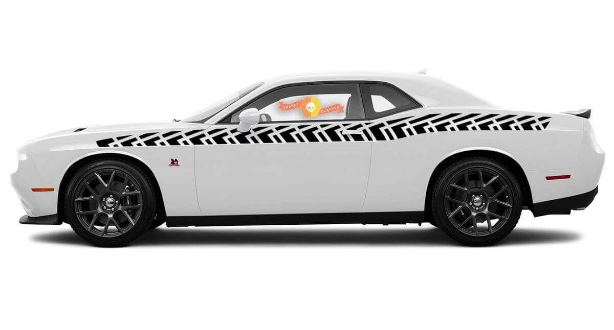 Kit completo de gráficos de franjas de línea de carrocería para Dodge Challenger