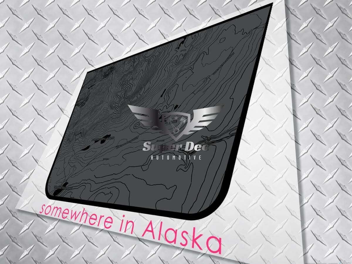 Vinilo decorativo para capó con mapa topográfico de camuflaje en negro para Jeep Wrangler y Gladiator