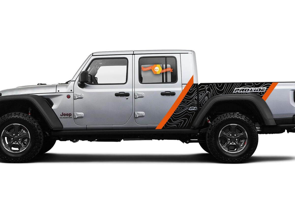 Kit de Vinilo Lateral con Mapa Topográfico Pro-Line para Jeep Gladiator