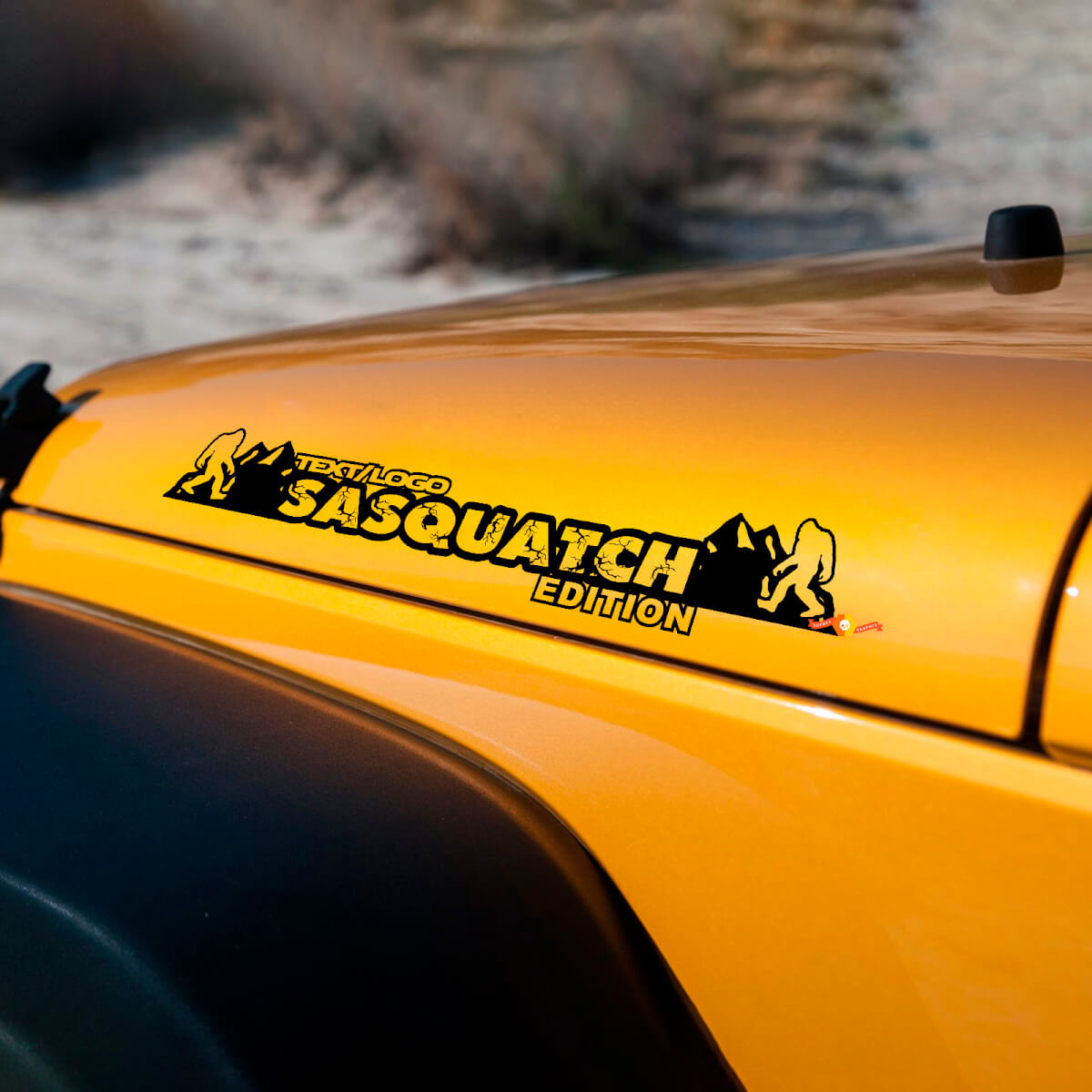 Pegatinas Personalizadas de Texto para Capó Sasquatch Mountains para Jeep Wrangler JL JK TJ YJ
