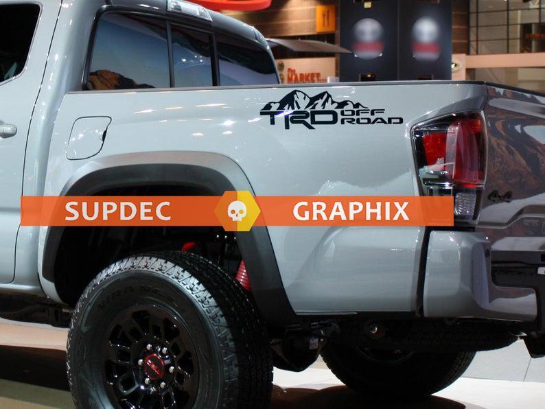 Adhesivo de vinilo para la cabecera estilo montañas TRD Off Road para Toyota Tundra